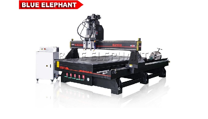 Elecnc 1530 Pneumatic System Double Spindles 4 Axis Cnc Router By