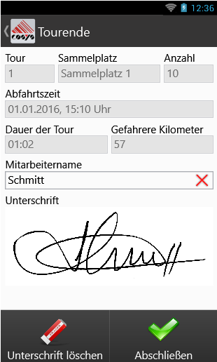 Prozessbeschreibung für die Ablieferscannung (Android-Softwarelösung für Verladung und Auslieferung)...