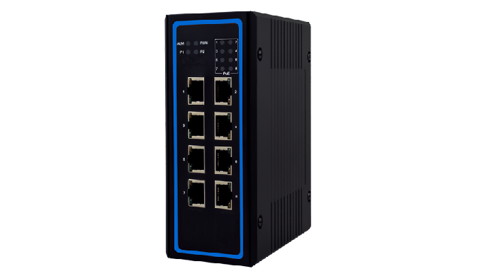 Industrial 8-port unmanaged 24V PoE Gigabit Switch with voltage booster (12~57V) The EHG6408 model f...