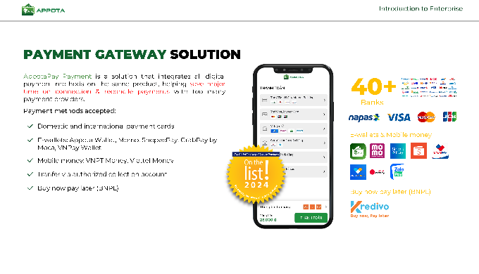 AppotaPay's All-in-one Payment Gateway is a powerful solution designed to simplify digital transacti...