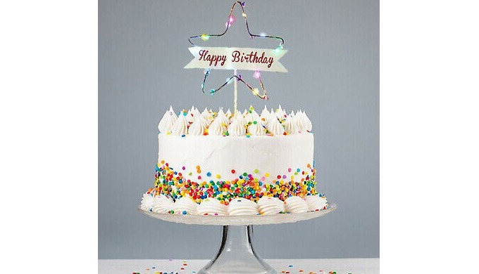 Happy Birthday Cake Topper With LED Cake Decorations PC Any One