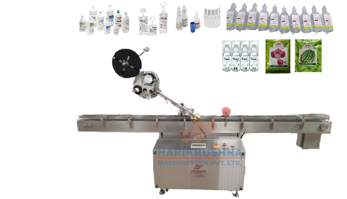 The Automatic Horizontal (Top Side) Sticker Labeling System consists of main structure, product tran...