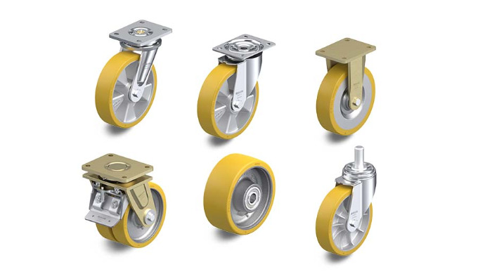 Wheels and castors with cast Blickle Extrathane® polyurethane tread