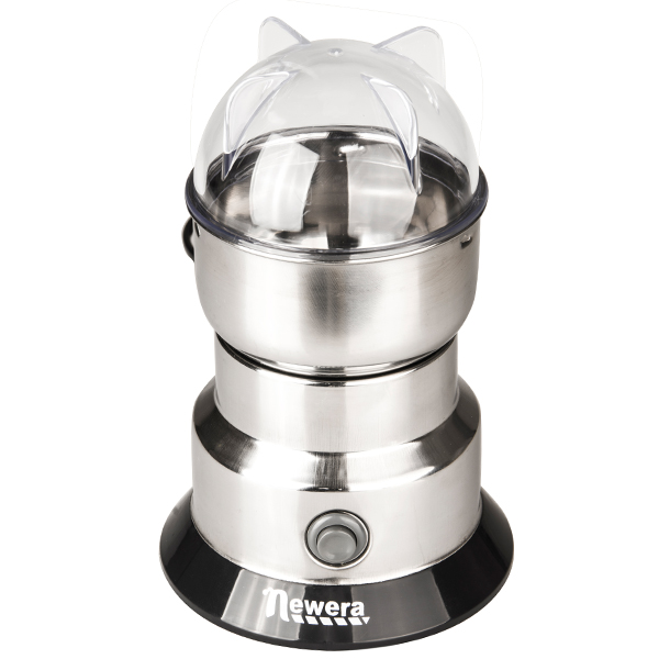 1.coffee bean quantity selector 2.LED's indicates when coffee is ground to coarse, medium or fine gr...