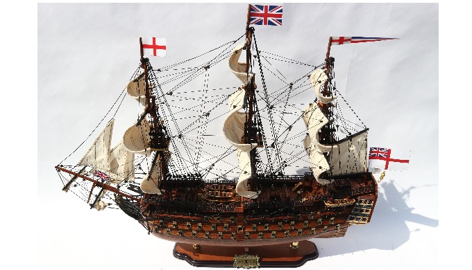 Model: HMS VICTORY PAINTED - WOODEN MODEL BOATS Item code: TS0009P-80 Material: Plantation wood Size...