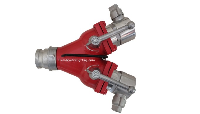 2-way fire fighting breechings hose dividers wye water hose manifold splitter with BS adapter is a w...
