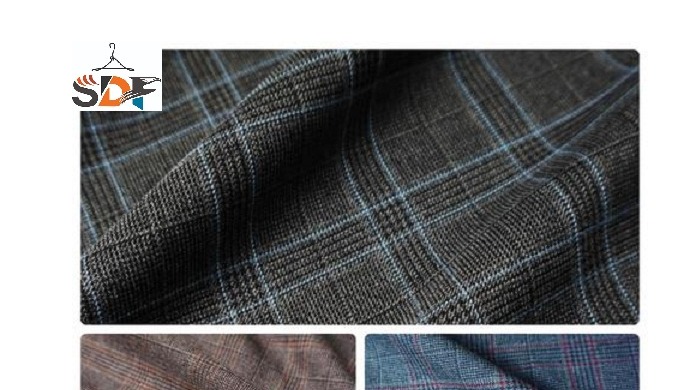 Quality - Polyester Viscose Spandex Check Suit Fabric Reference No. - 17 Content - PVSP 78/20/2 Widt...