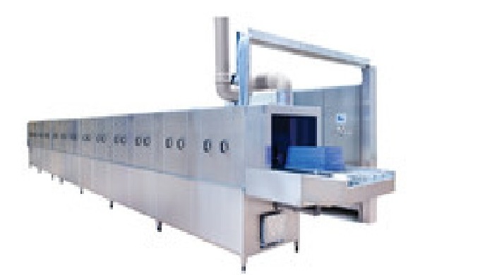 Washing machine for washing Euro crates