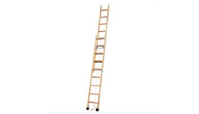 ESCALERA DE MADERA ELÁSTICA DE DOS TRAMOS