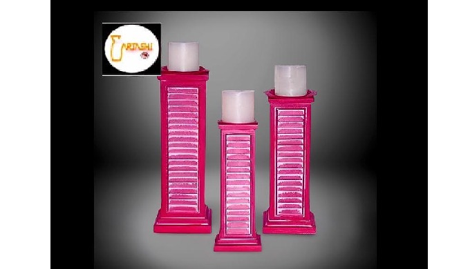 Holders for candles. Item code: AHC504a, 504b, 504c. Holders for candles wooden, set of 3, hand carv...