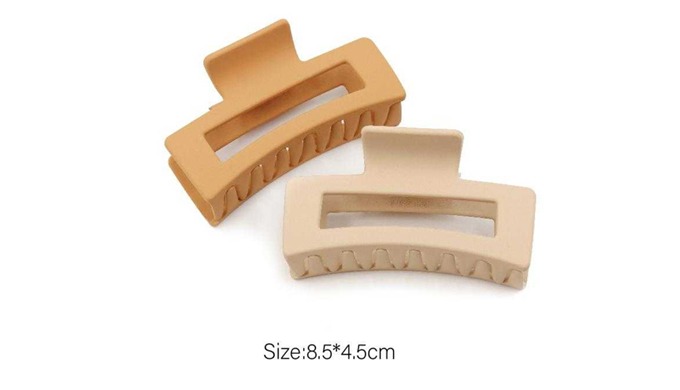 A simple and stylish square/rectangular hair claw set, perfect for securing various hairstyles with ...