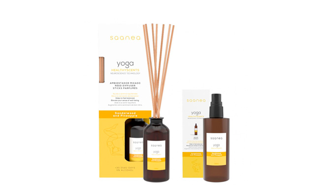 Nuevo pack yoga con aroma a sándalo y piña que une ambientación y bienestar de nuestra gama Saanea. ...