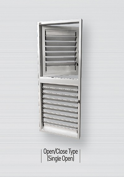Single Open+Louver Color : Optional Materials : uPVCDepth –Frame 70mm -Set Base 90mm