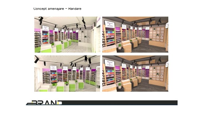 Stand de expunere a produselor în magazin. Proiectat și realizat integral în magazinul propriu.
