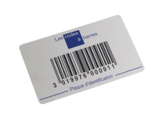 Plaque métal code barre pour l'identification