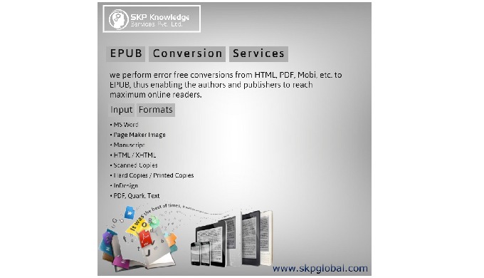 SKP offers EPUB conversion services and EPUB formatting services at an unimaginable rate that allure...