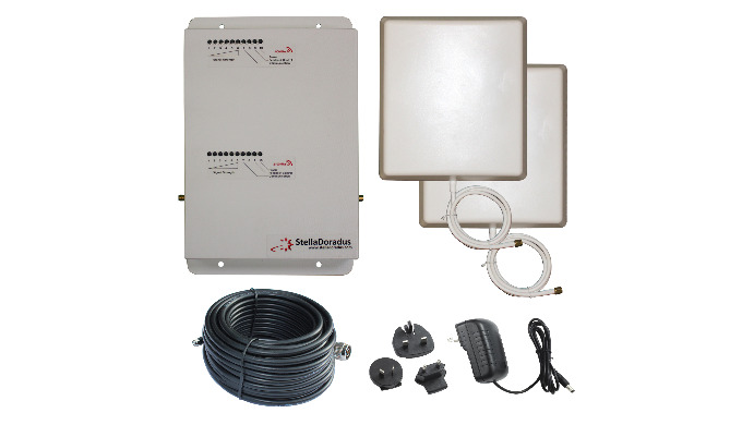 Amplificatore di segnale 2G,3G,LTE. 900MHz e 2100MHz ad un'uscita.