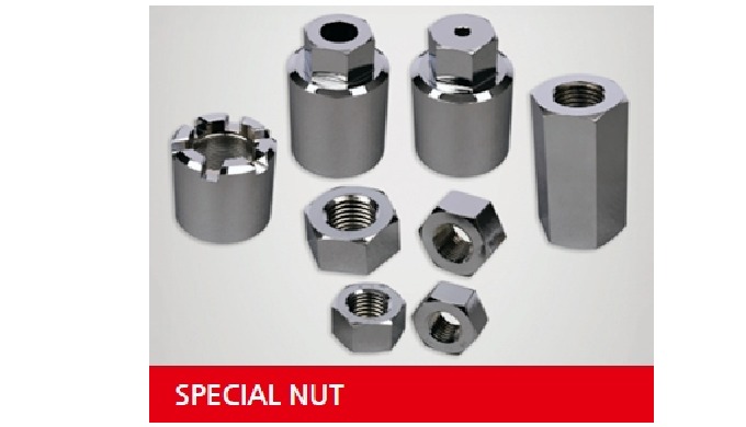1. Slotted Nut 2. Cover Nut 3. Hex Nut 4. Round Nut 5. 12pt lock Nut *Possible to OEM.*