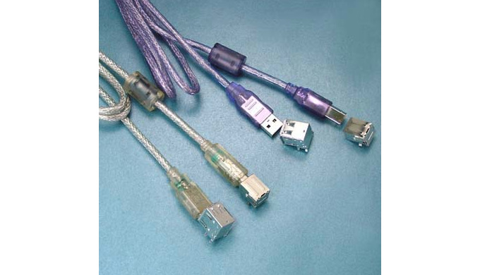 USB cables with specified connectors and according to USB 2.0, 3.0, and 3.1 standards.