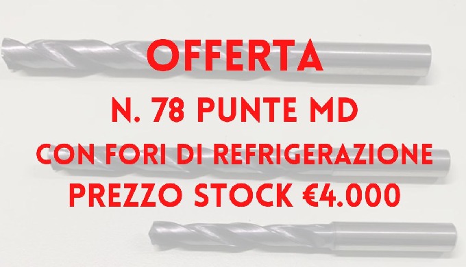 OFFERTA Punte MD con fori di refrigerazione Disponibile kit composto da 78 PUNTE MD CON FORI DI REFR...