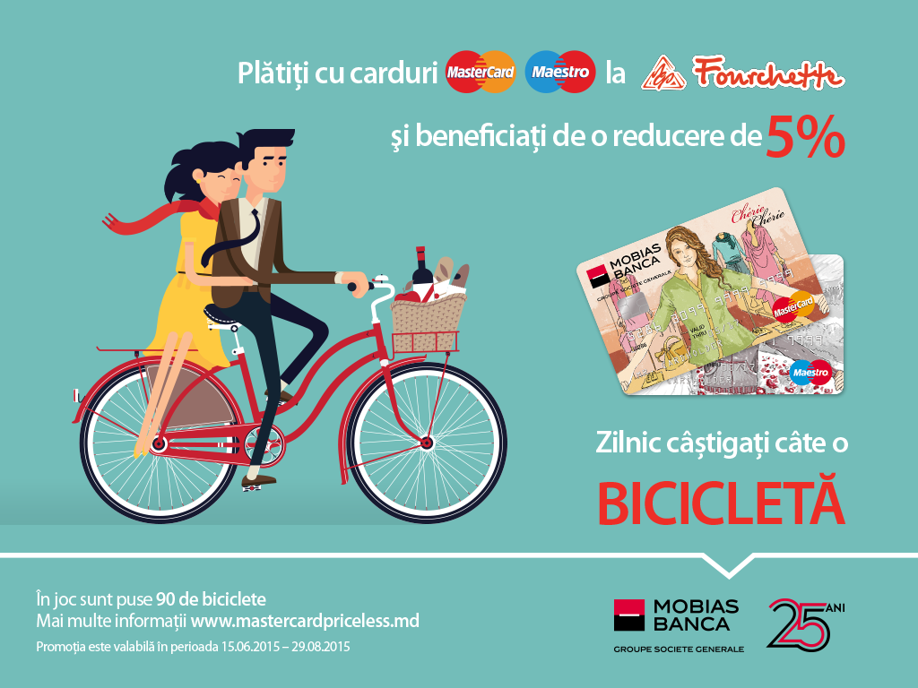 Achită cu cardul MasterCard sau Maestro de la BC „Mobiasbancă - Groupe Société Générale” S.A. în reț...