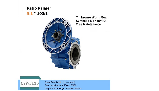 CHENYUE Large Output Bore Worm Gearbox CYWF110 Speed Ratio 5:1 Engine 7.5Kw Free Maintenance