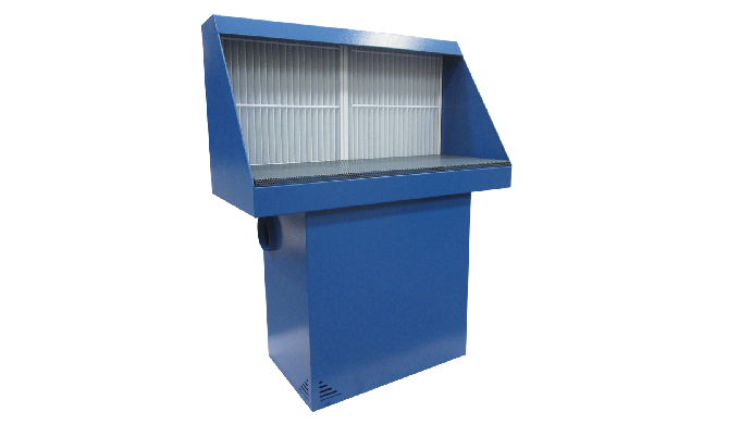Work table with gas and dust extraction