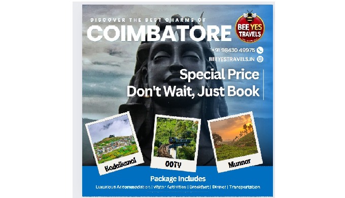Bee Yes Travels Coimbatore, Ooty, Kodaikanal, Munar, Cochin, Mysore, and Coorg taxi services guarant...