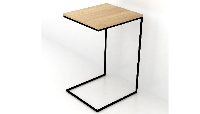 The side table has a functional form that allows it to be used as a table attached to the sofa, bed....