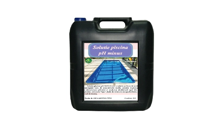 Solutie piscine pH Minus - Solutie pe baza de acid de concentratie medie pentru reglarea pH-ului si ...