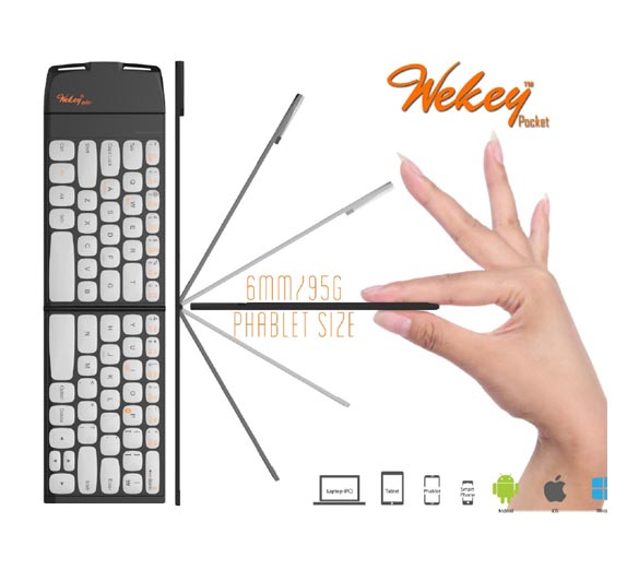 Most slim and light in the world Pocket-sized Wireless Keyboard 4 smart devices Very small keyboard ...