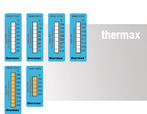 Temperaturindikator Thermax+37 ... +65°C 8 punkterOåterkallelig färgförändringReaktionstid ca 1 sekS...