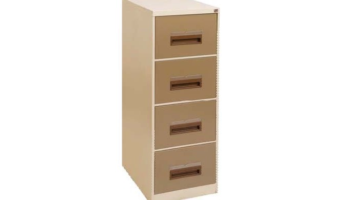 4 Drawer Steel Filing Cabinet Four Drawer Steel filing cabinet available in 2 different tones: ivory...