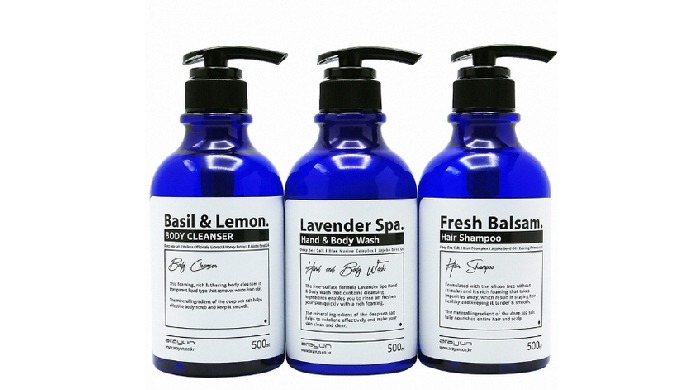 NATURAL BODY SHOWER SET 500ML (BODY CLEANSER, SHAMPOO, HAND & BODY WASH )