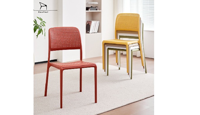 Supplier Simple Design Plastic Dining Chairs with Backrest Stackable for Shopping Mall Dining Room L...