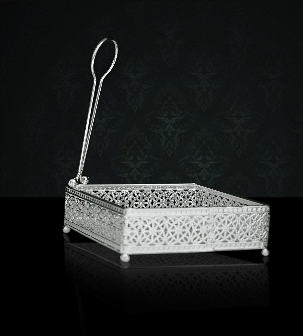 Beautifully designed piece of work capable of storing a large number of tissues.Silver in color with...