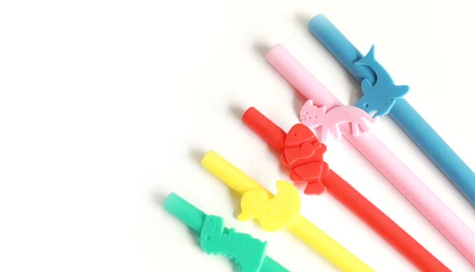 Cute animal shape silicone straw. Safety certification. It is possible to boil and is hygienic. Roun...