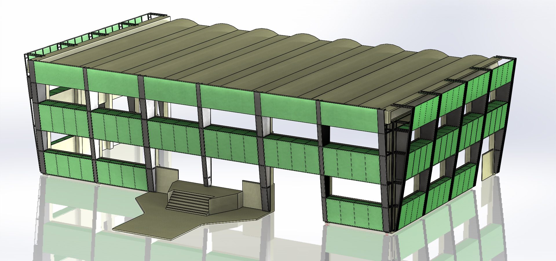 progetto cormano, realizzazione struttura esterna di carpenteria
