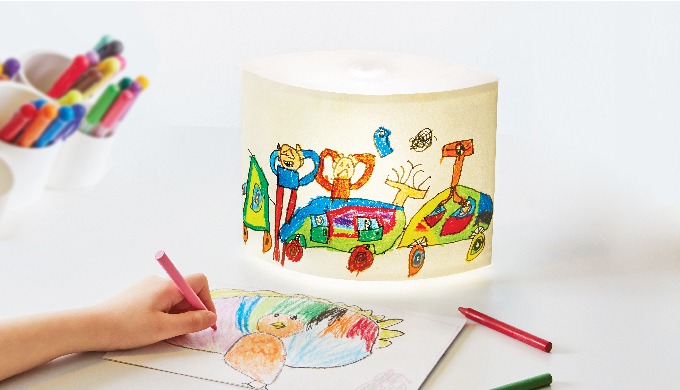 - DIY 3-Stage Dimmer LED Table Lamp - Artworks display night light - Kid's Art Drawing and Photo for...