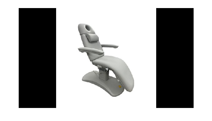 Grey 4-motor treatment couch with electronic adjustment for backrest, height, leg rest & tilt. V...