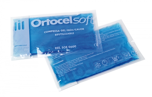 Compresa de gel para aplicaciones en terapias de frío/calor.