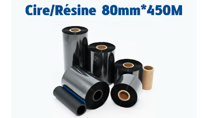 CIRE/RESINE STANDARD - 80X450M - RUBAN TRANSFERT THERMIQUE 