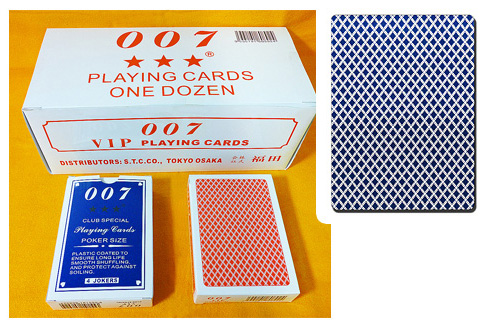 THREE STARS High Quality Playing Card 007 Size: 2.5 X 3.5 Color: Red / Blue Material: Paper w/ Plast...