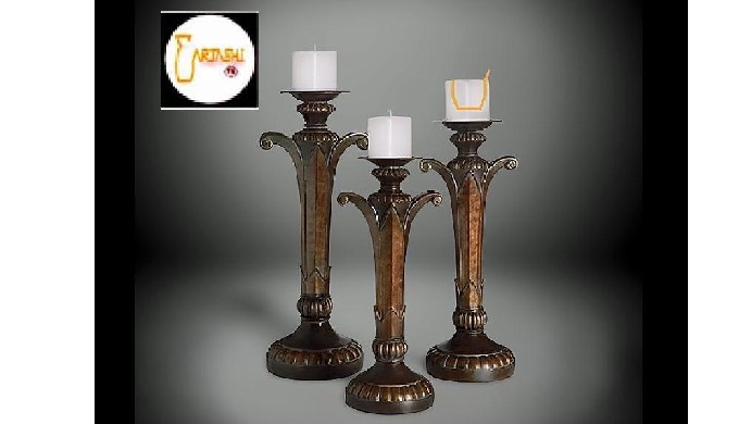 Decorative candle holders. Item code: AHC501a, 501b, 501c. Floor candle holders set of 3. Hand carve...