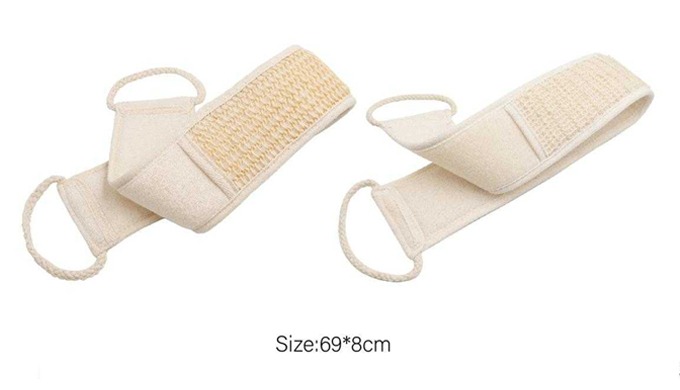 A full-body shower towel & back scrubber set designed for different skin types and body areas. O...