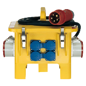 Self customize of receptacles in a professional looking painted signal-yellow enclosure. Made of tou...