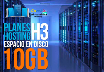 Hosting H3 Espacio en disco: 10 GB Transferencia mensual: 100 GB Cuentas de E-mail: 50 Bases de dato...