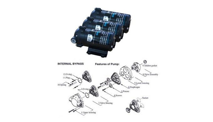 This pump is designed for resiential reverse osmosis system