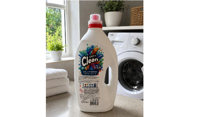UNITY CLEAN este un detergent lichid concentrat (gel de spălare) în canistre HDPE, fabricat direct d...