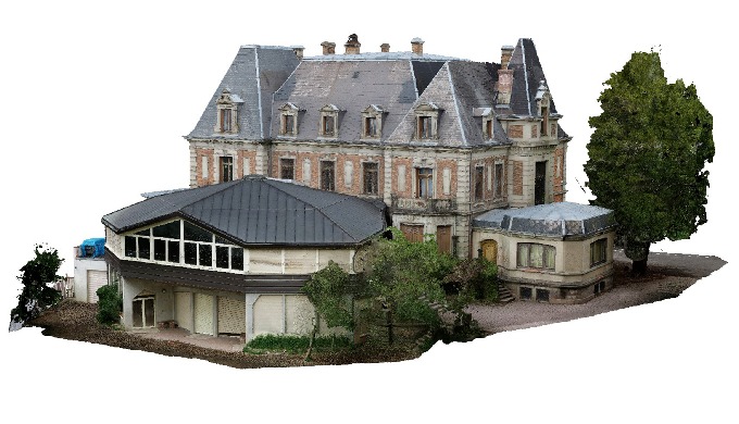Modélisation 3D par photogrammétrie de bâtiments et ouvrages d'art. Rélisation de nuage de points, m...